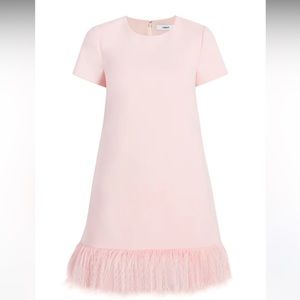 Likely Pink Marullo Feathered Dress